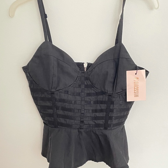 Missguided Tops - Missguided Black Corset Top